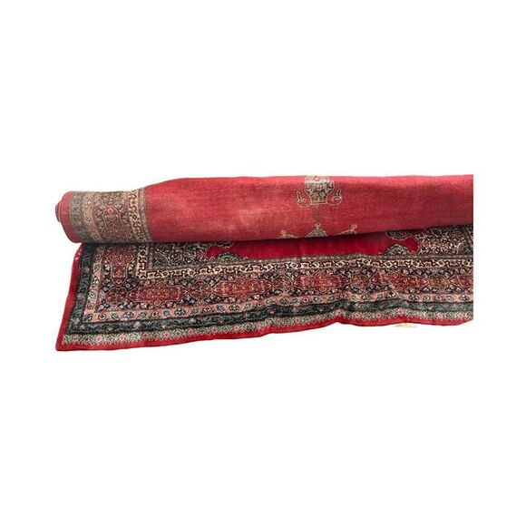 Other - Vintage Red Wool Floral Large Rug 10x7 Handmade Living Room Rug